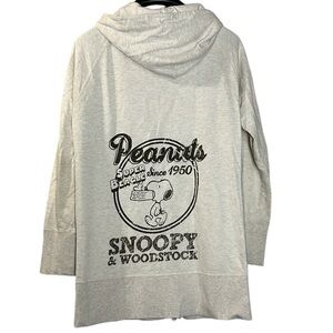 Peanuts Snoopy & Woodstock women’s‎ zippered hoodie pockets M